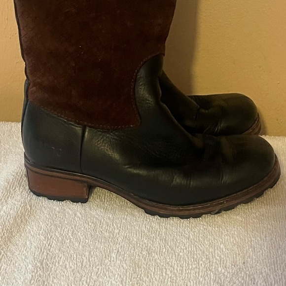 Ugg Leather & Sheepskin Zip Up Boots Sz 6 1/2 - Picture 2 of 15